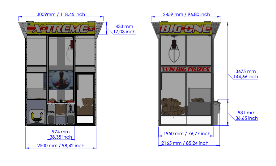 CLAW MACHINES Standard Models BIG ONE XTREME II